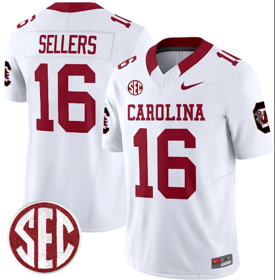 South Carolina Gamecocks #16 LaNorris Sellers White F.U.S.E. Stitched Jersey