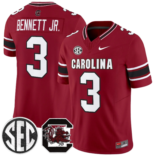 South Carolina Gamecocks #3 Mazeo Bennett Jr. Garnet 2026 F.U.S.E. Stitched Nike Jersey