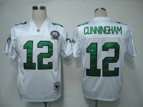 Philadelphia Eagles #12 Randall Cunningham White Throwback 99TH Jersey Philadelphia Eagles #12 Randall Cunningham White Throwback 99TH Jersey