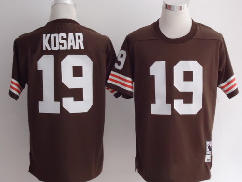 Cleveland Browns #19 Bernie Kosar Brown Short-Sleeved Throwback Jersey Cleveland Browns #19 Bernie Kosar Brown Short-Sleeved Throwback Jersey