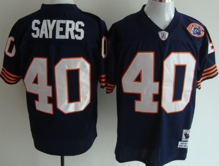 Chicago Bears #40 Gale Sayers Blue Throwback With Bear Patch Jersey Chicago Bears #40 Gale Sayers Blue Throwback With Bear Patch Jersey