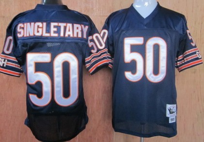 Chicago Bears #50 Mike Singletary Blue Throwback Jersey Chicago Bears #50 Mike Singletary Blue Throwback Jersey