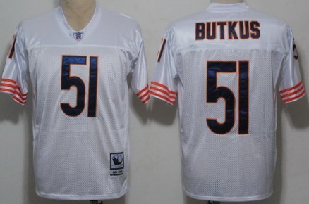 Chicago Bears #51 Dick Butkus White Throwback Jersey Chicago Bears #51 Dick Butkus White Throwback Jersey
