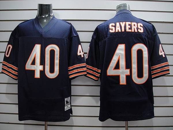 Mitchell & Ness Bears #40 Gale Sayers Blue Throwback Football Jersey
