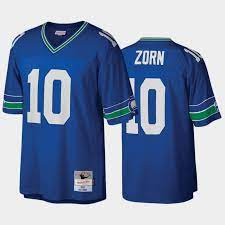 Seattle Seahawks #10 JIM ZORN Blue Throwback Jersey
