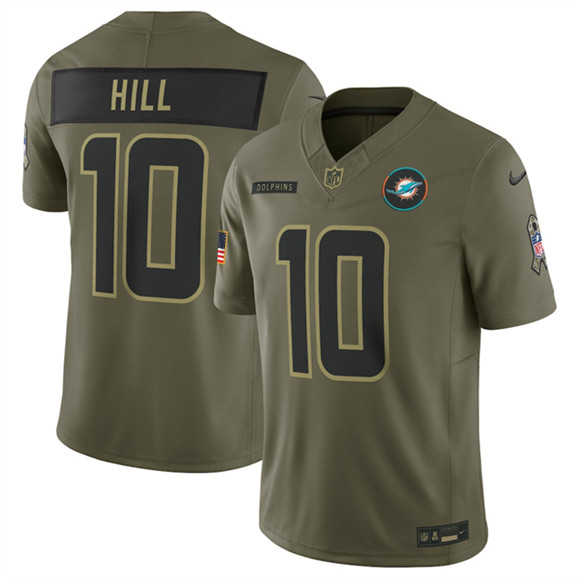 Miami Dolphins #10 Tyreek Hill Olive 2025 F.U.S.E. Salute to Service Limited Football Stitched Jersey