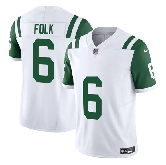 New York Jets #6 Nick Folk White 2025 F.U.S.E. Classic Alternate Vapor Untouchable Limited Football Stitched Jersey
