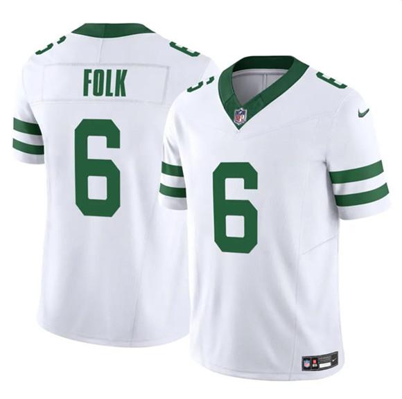 New York Jets #6 Nick Folk White 2025 F.U.S.E. Vapor Untouchable Limited Football Stitched Jersey
