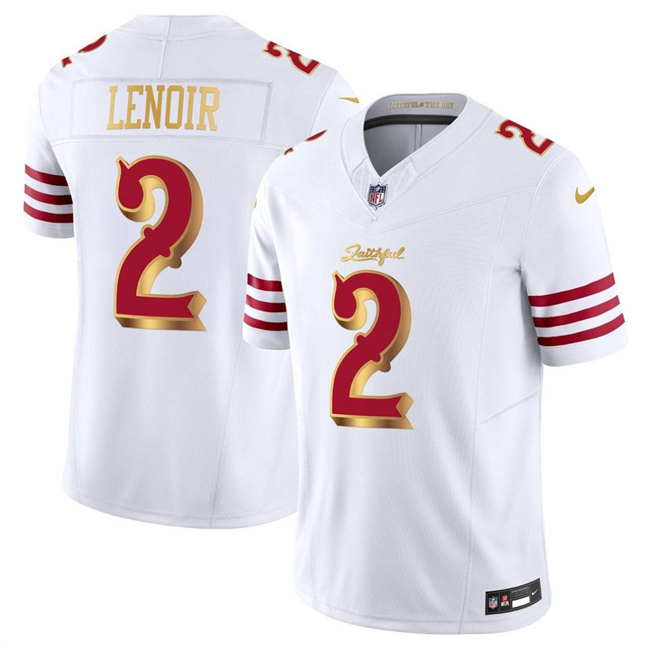 San Francisco 49ers #2 Deommodore Lenoir White Gold 2025 F.U.S.E. "Rivalries" Vapor Limited Football Stitched Jersey