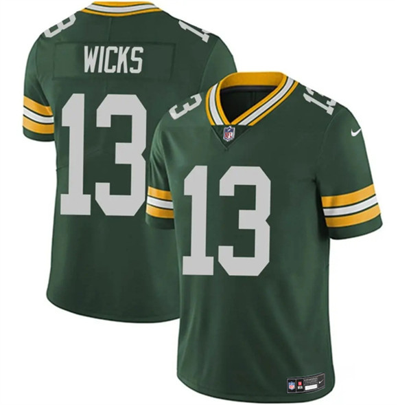 Green Bay Packers #13 Dontayvion Wicks Green 2025 Vapor Untouchable Limited Football Stitched Jersey Green Bay Packers #13 Dontayvion Wicks Green 2025 Vapor Untouchable Limited Football Stitched Jersey