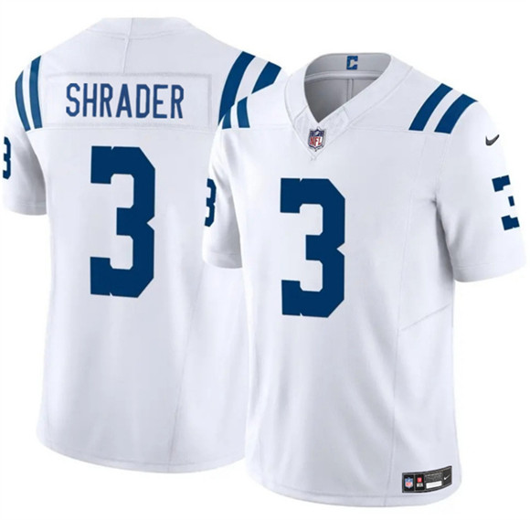 Indianapolis Colts #3 Spencer Shrader White 2025 F.U.S.E. Vapor Limited Football Stitched Jersey Indianapolis Colts #3 Spencer Shrader White 2025 F.U.S.E. Vapor Limited Football Stitched Jersey