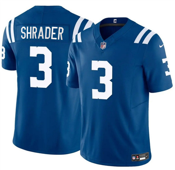 Indianapolis Colts #3 Spencer Shrader Blue 2025 F.U.S.E. Vapor Limited Football Stitched Jersey