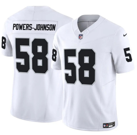Las Vegas Raiders #58 Jackson Powers-Johnson White 2025 F.U.S.E. Vapor Untouchable Limited Football Stitched Jersey