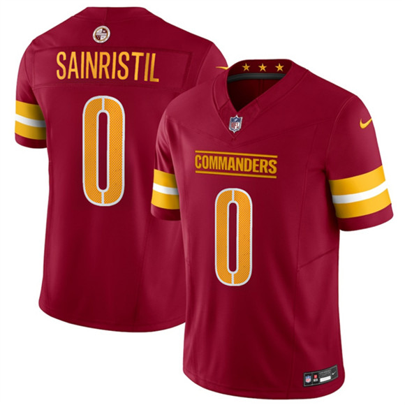 Washington Commanders #0 Mike Sainristill Burgundy 2025 Draft F.U.S.E. Vapor Limited Football Stitched Jersey