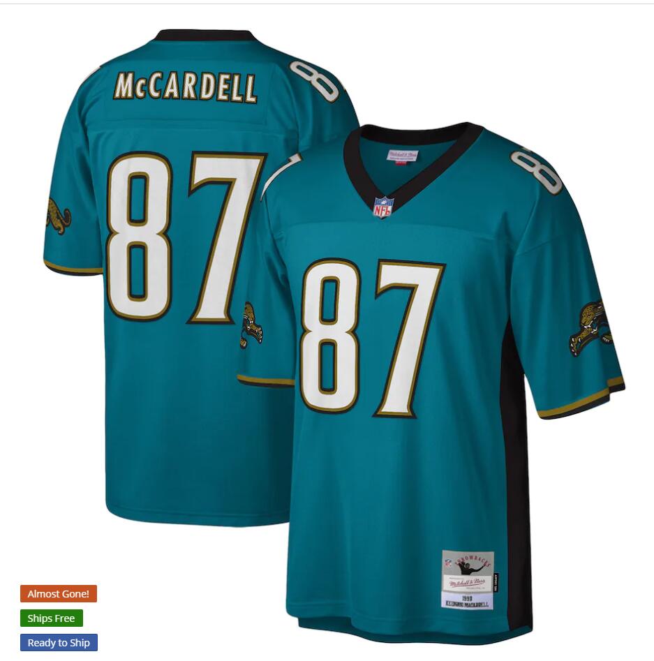 Jacksonville Jaguars #87 Keenan McCardell Mitchell & Ness Teal NFL Throwback Football Jersey