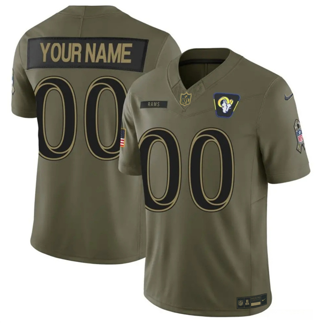 Los Angeles Rams Active Player Custom Olive 2025 F.U.S.E. Salute to Service Limited Stitched Football Jersey Los Angeles Rams Active Player Custom Olive 2025 F.U.S.E. Salute to Service Limited Stitched Football Jersey