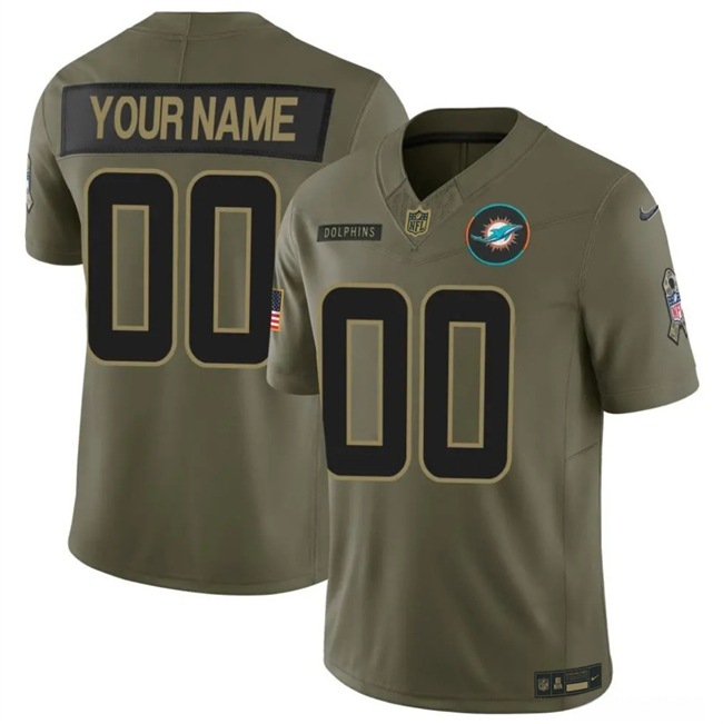 Miami Dolphins Active Player Custom Olive 2025 F.U.S.E. Salute to Service Limited Stitched Football Jersey Miami Dolphins Active Player Custom Olive 2025 F.U.S.E. Salute to Service Limited Stitched Football Jersey