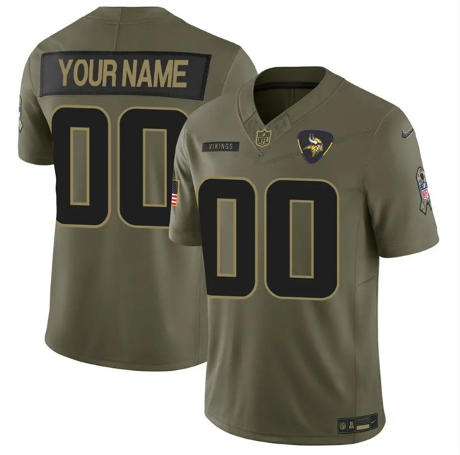 Minnesota Vikings Active Player Custom Olive 2025 F.U.S.E. Salute to Service Limited Stitched Football Jersey Minnesota Vikings Active Player Custom Olive 2025 F.U.S.E. Salute to Service Limited Stitched Football Jersey