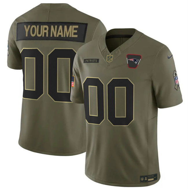 New England Patriots Active Player Custom Olive 2025 F.U.S.E. Salute to Service Limited Stitched Football Jersey New England Patriots Active Player Custom Olive 2025 F.U.S.E. Salute to Service Limited Stitched Football Jersey