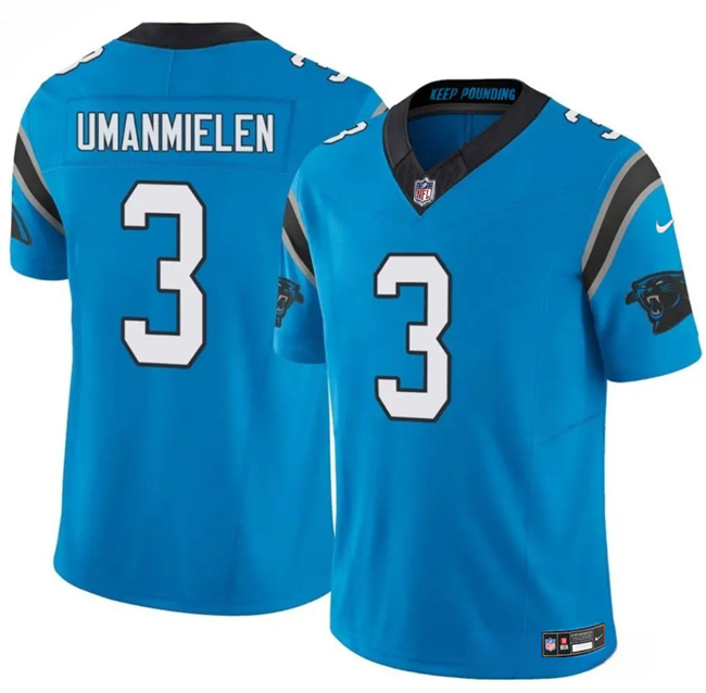 Carolina Panthers #3 Princely Umanmielen Blue 2025 F.U.S.E. Vapor Limited Stitched Football Jersey
