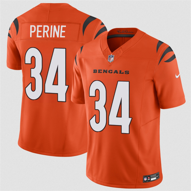 Cincinnati Bengals #34 Samaje Perine Orange 2025 F.U.S.E. Vapor Untouchable Limited Stitched Football Jersey