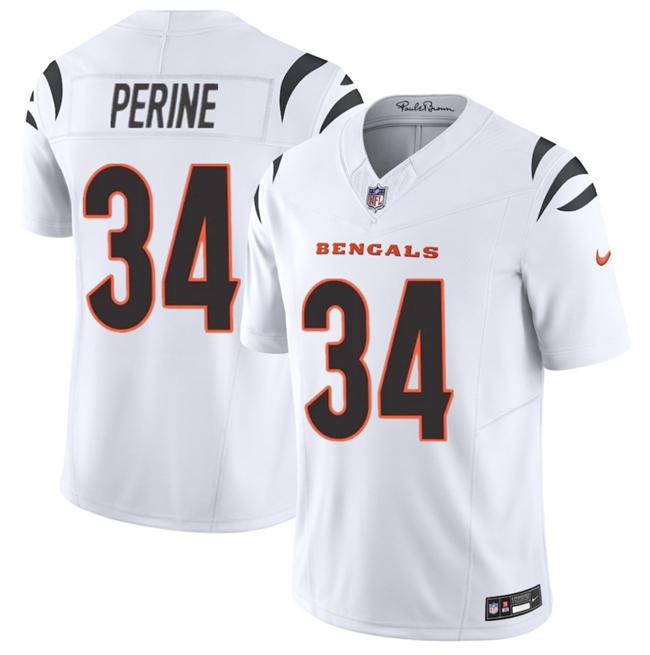 Cincinnati Bengals #34 Samaje Perine White 2025 F.U.S.E. Vapor Untouchable Limited Stitched Football Jersey