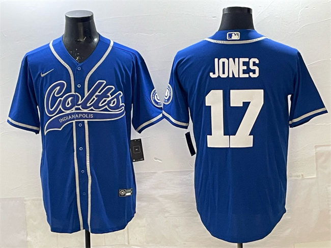 Indianapolis Colts #17 Daniel Jones Royal Cool Base Stitched Baseball Jersey