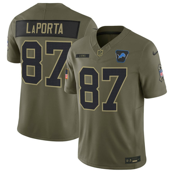 Detroit Lions #87 Sam LaPorta Olive 2025 F.U.S.E. Salute to Service Limited Football Stitched Jersey