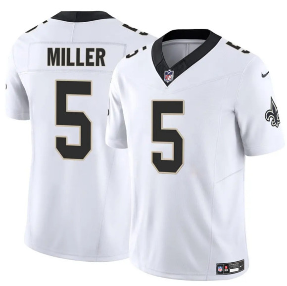 New Orleans Saints #5 Kendre Miller White 2025 F.U.S.E Vapor Limited Football Stitched Jersey