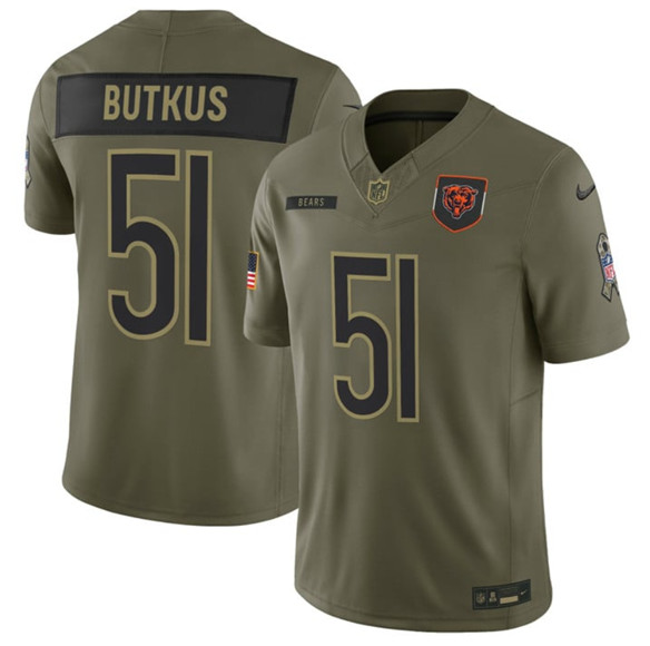 Chicago Bears #51 Dick Butkus Olive 2025 Salute to Service Limited Football Stitched Jersey Chicago Bears #51 Dick Butkus Olive 2025 Salute to Service Limited Football Stitched Jersey