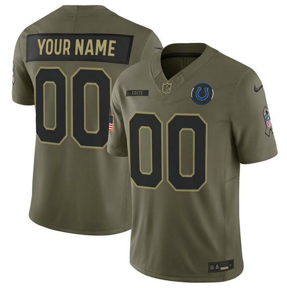 Indianapolis Colts Active Player Custom Olive 2025 F.U.S.E. Salute to Service Limited Football Stitched Jersey Indianapolis Colts Active Player Custom Olive 2025 F.U.S.E. Salute to Service Limited Football Stitched Jersey