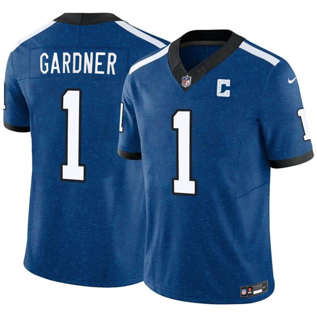 Indianapolis Colts #1 Sauce Gardner Blue 2025 F.U.S.E. Throwback Vapor Limited Stitched Football Jersey