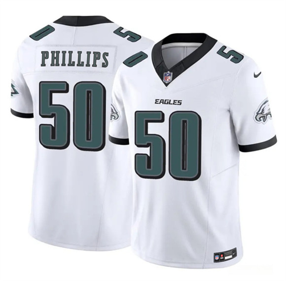 Philadelphia Eagles #50 Jaelan Phillips White 2025 F.U.S.E. Vapor Untouchable Limited Football Stitched Jersey