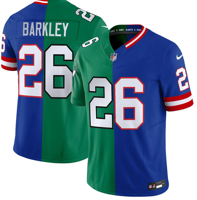 Philadelphia Eagles x Giants #26 Saquon Barkley Green Royal Split F.U.S.E. Vapor Untouchable Limited Football Stitched Jersey