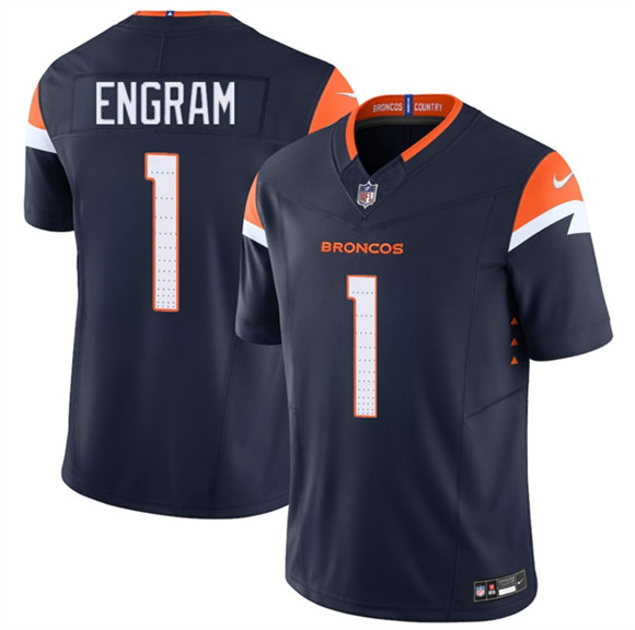 Denver Broncos #1 Evan Engram Navy F.U.S.E. Vapor Limited Football Stitched Jersey