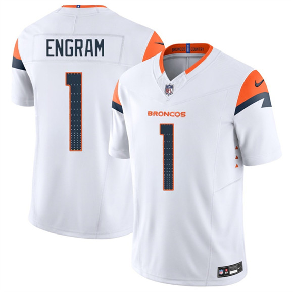 Denver Broncos #1 Evan Engram White 2025 F.U.S.E. Vapor Limited Football Stitched Jersey