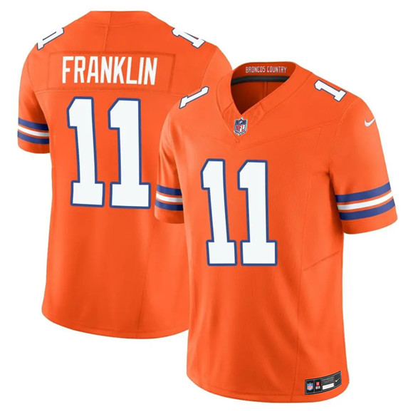 Denver Broncos #11 Troy Franklin Orange F.U.S.E. Mile High Collection 1977 Throwback Vapor Limited Football Stitched Jersey