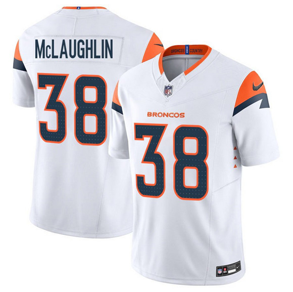 Denver Broncos #38 Jaleel McLaughlin White 2025 F.U.S.E. Vapor Limited Football Stitched Jersey