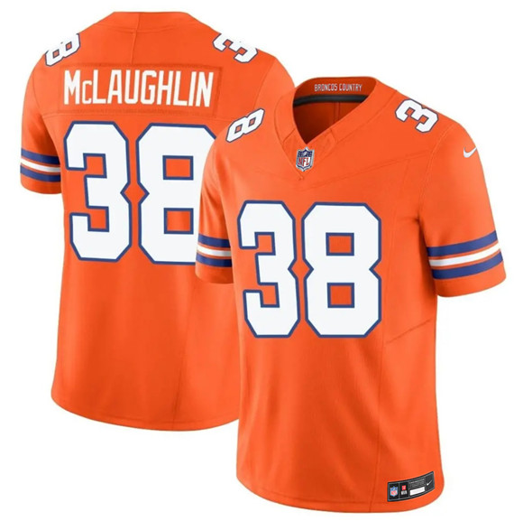 Denver Broncos #38 Jaleel McLaughlin Orange F.U.S.E. Mile High Collection 1977 Throwback Vapor Limited Football Stitched Jersey