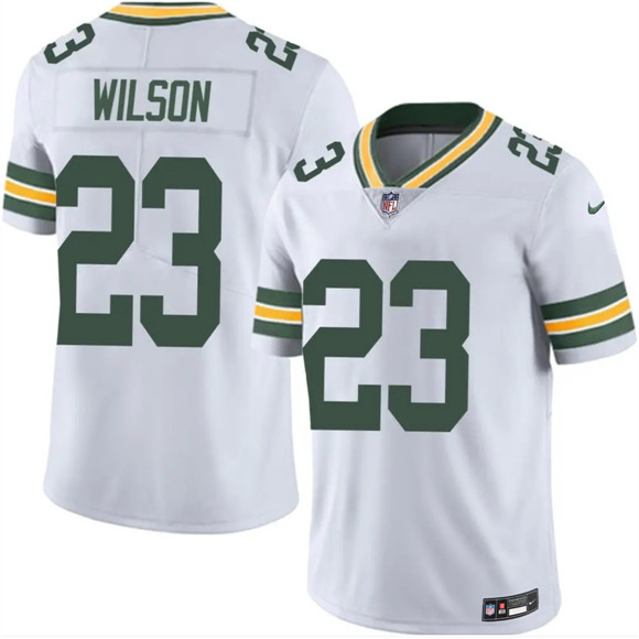Green Bay Packers #23 Emanuel Wilson White 2025 Vapor Untouchable Limited Football Stitched Jersey