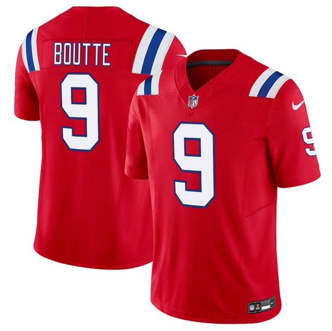 New England Patriots #9 Kayshon Boutte Red 2025 F.U.S.E. Vapor Limited Football Stitched Jersey
