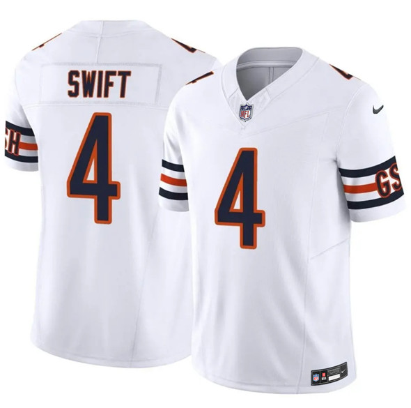 Chicago Bears #4 D'Andre Swift White 2025 F.U.S.E. Vapor Untouchable Limited Football Stitched Jersey Chicago Bears #4 D'Andre Swift White 2025 F.U.S.E. Vapor Untouchable Limited Football Stitched Jersey