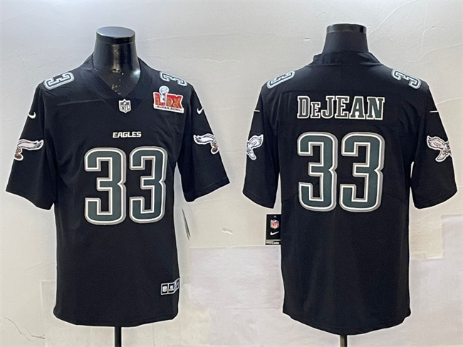 Philadelphia Eagles #33 Cooper DeJean Black 2025 Super Bowl LIX Patch Fashion New Vapor Untouchable Limited Stitched Football Jersey