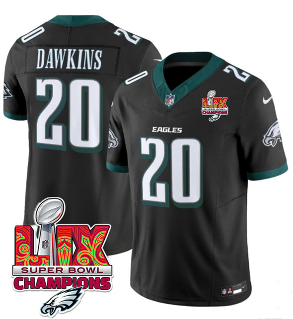 Philadelphia Eagles #20 Brian Dawkins Black 2025 Eagles Logo Super Bowl LIX Patch New F.U.S.E. Vapor Limited Football Stitched Jersey Philadelphia Eagles #20 Brian Dawkins Black 2025 Eagles Logo Super Bowl LIX Patch New F.U.S.E. Vapor Limited Football Stitched Jersey