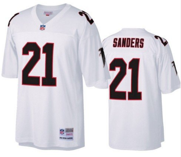 Atlanta Falcons #21 Deion Sanders White Throwback Jersey Atlanta Falcons #21 Deion Sanders White Throwback Jersey