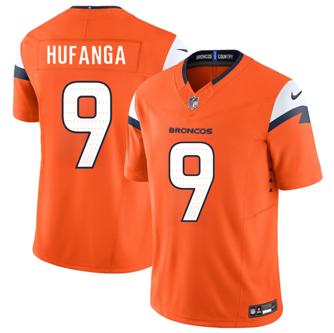 Denver Broncos #9 Talanoa Hufanga Orange 2025 F.U.S.E. Vapor Limited Football Stitched Jersey