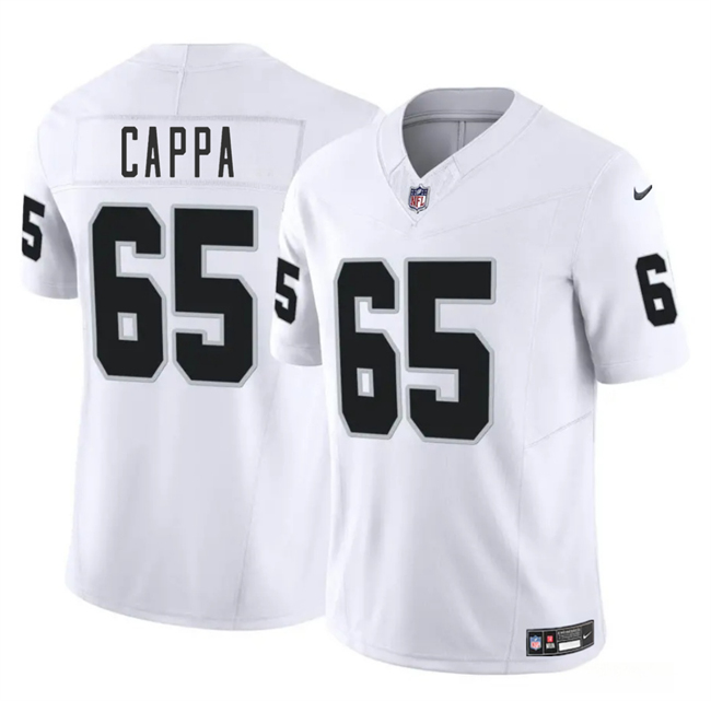 Las Vegas Raiders #65 Alex Cappa White 2025 F.U.S.E. Vapor Football Stitched Jersey