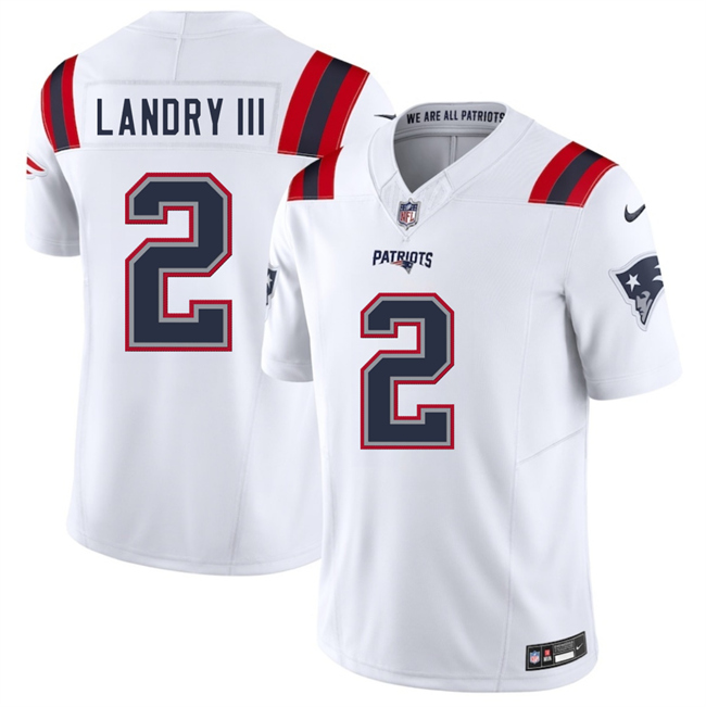 New England Patriots #2 Harold Landry III White 2025 F.U.S.E. Vapor Limited Football Stitched Jersey