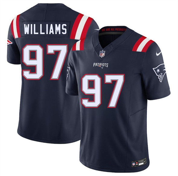 New England Patriots #97 Milton Williams Navy 2025 F.U.S.E. Vapor Limited Football Stitched Jersey