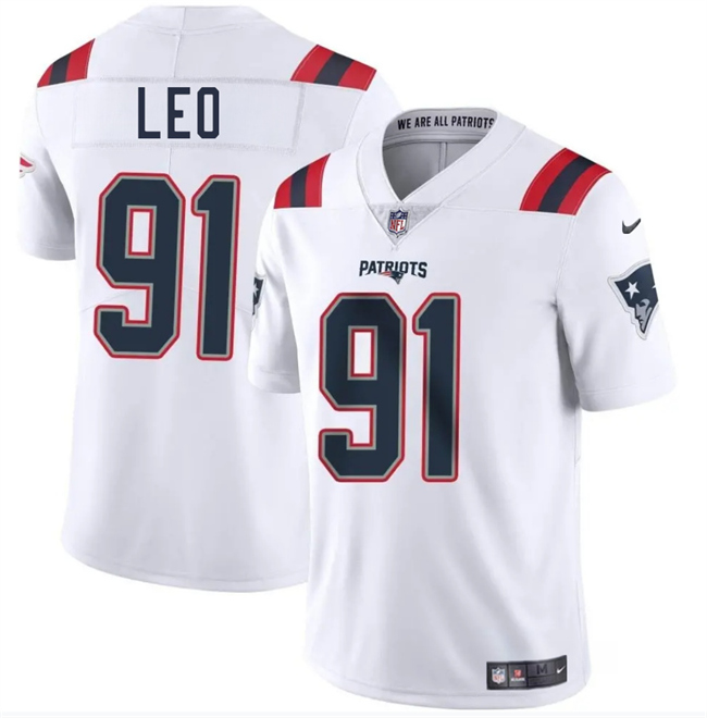 New England Patriots #91 Titus Leo White 2025 Vapor Limited Football Stitched Jersey
